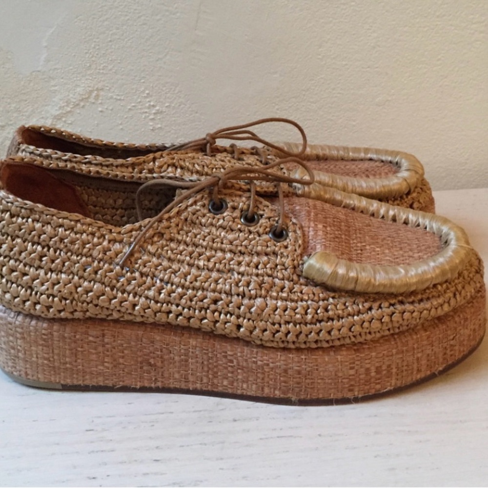 ACNE Studios - rattan platform shoes